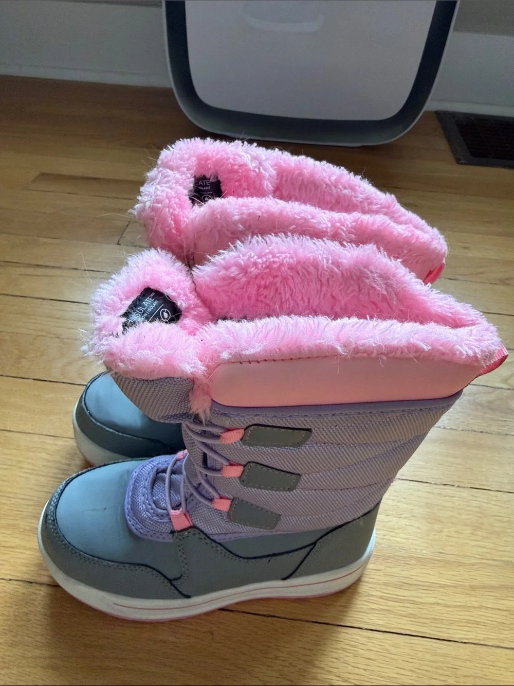 Girls' Pink & Purple Winter Snow Boots - Insulated Kids Boots
